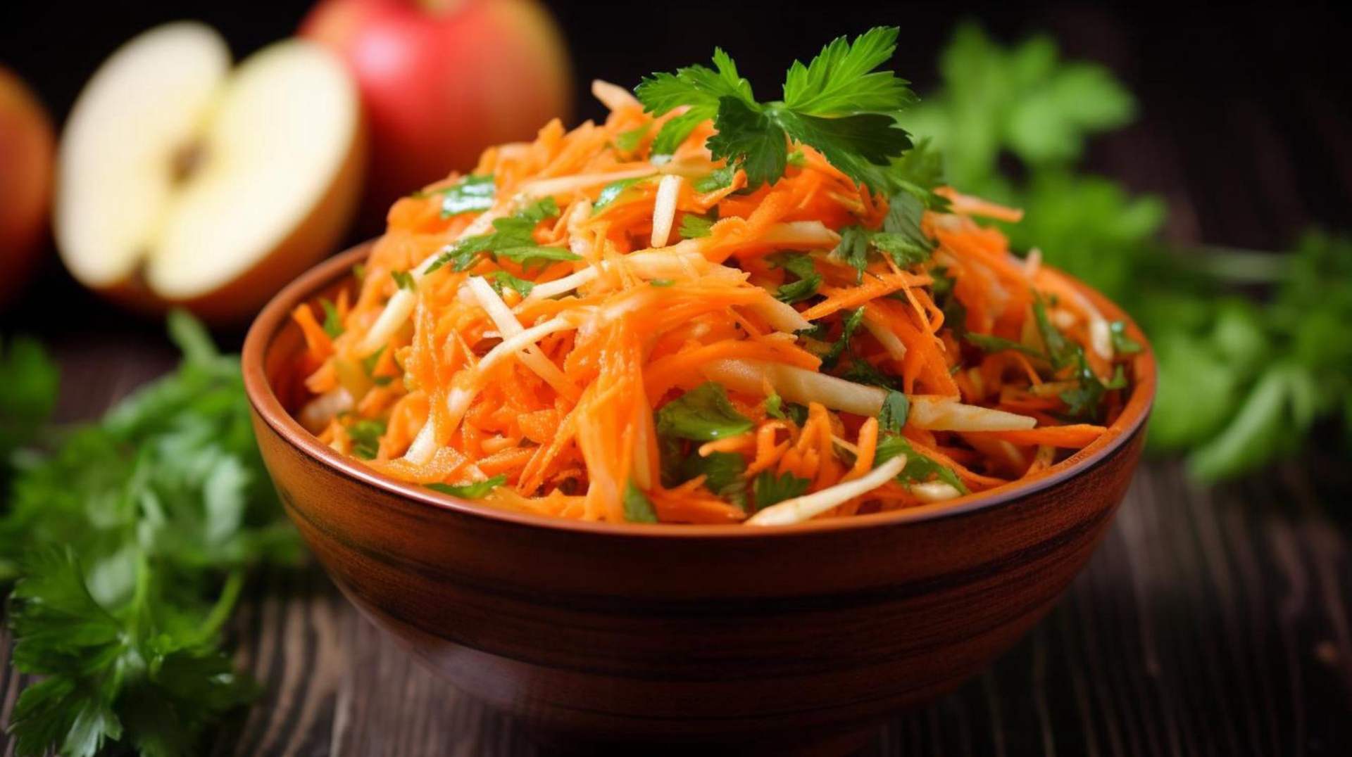 Möhrensalat mit Äpfel,Rohkostsalate bzw. Vegane Salate